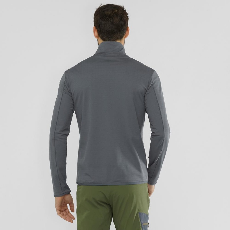 Salomon Outrack Half Zip Mid M Skijakker Herre Gray | 18759-XWDQ