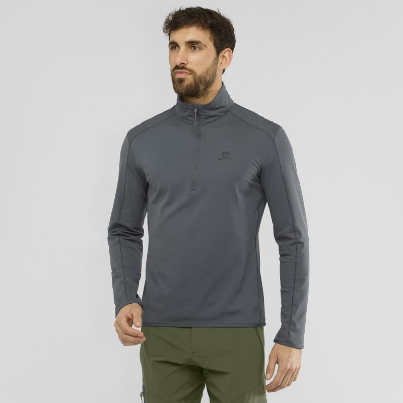 Salomon Outrack Half Zip Mid M Skijakker Herre Gray | 18759-XWDQ