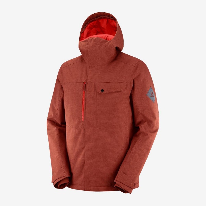 Salomon Powderstash Jacket M Skijakker Herre Rød | 23608-SFEA