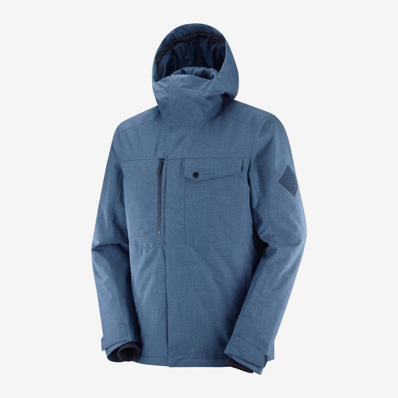 Salomon Powderstash Jacket M Skijakker Herre Mørkeblå | 10659-HYLT