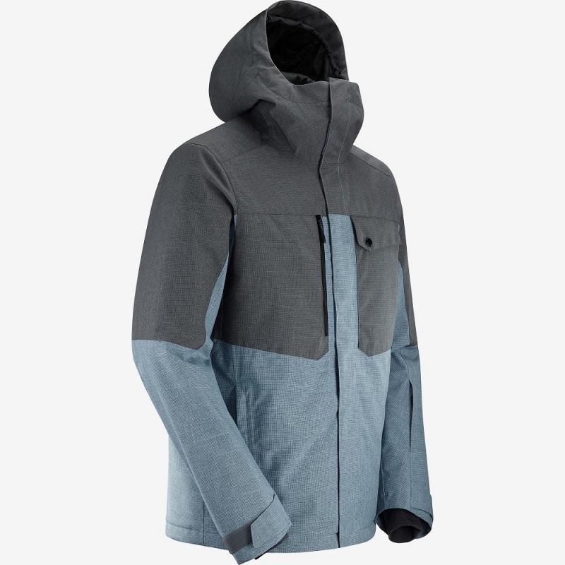 Salomon Powderstash Jacket M Skijakker Herre Blå | 34056-DUKS