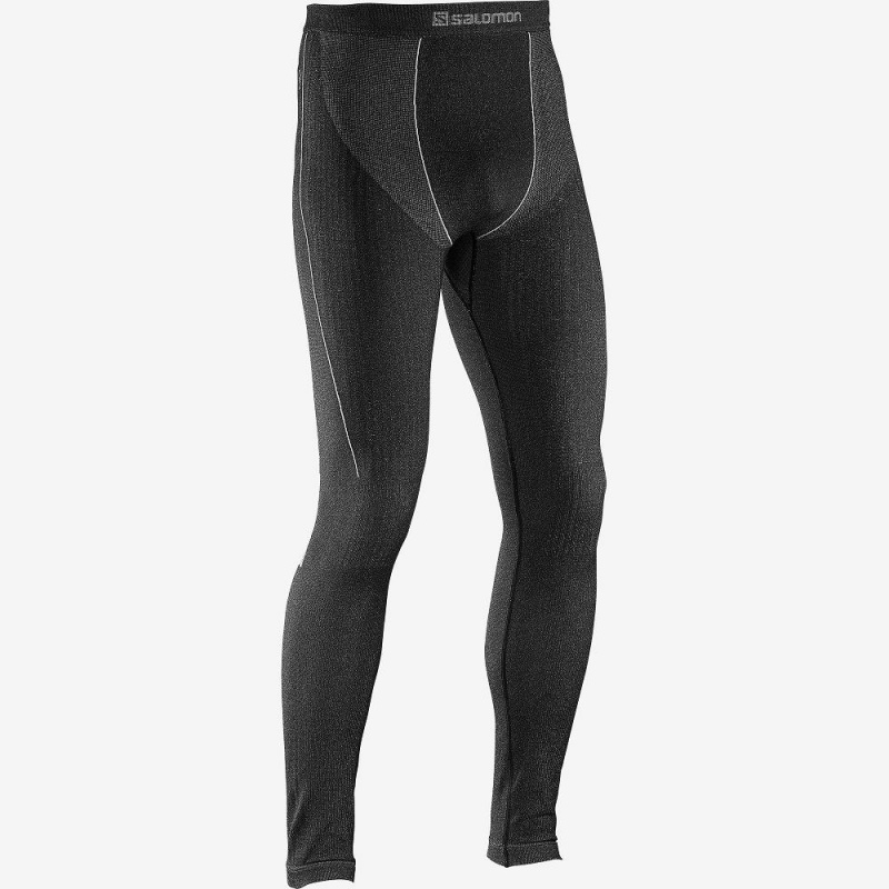 Salomon Primo Warm Tight Seamless M Tights Herre Sort | 76953-TUGJ