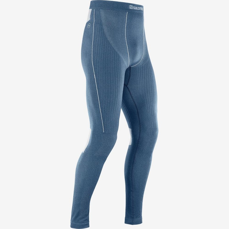 Salomon Primo Warm Tight Seamless M Tights Herre Mørkeblå | 76091-BWDI