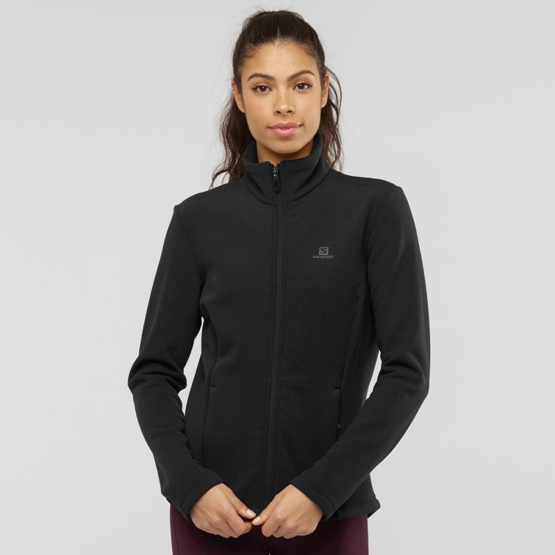 Salomon Radiant Full Zip Mellemlag W Skijakker Dame Sort | 76890-SIEK