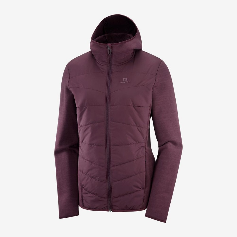 Salomon Radiant Hybrid Hoodie W Skijakker Dame Lilla | 23150-HJUZ