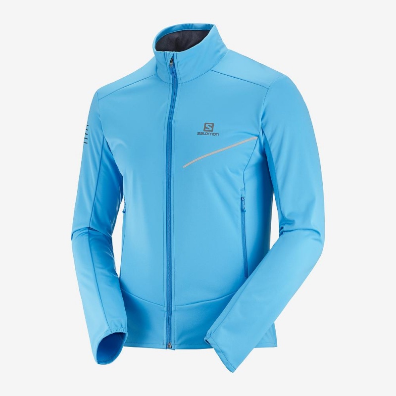 Salomon Rs Softshell Jkt M Jakke Herre Blå | 50384-NZIM