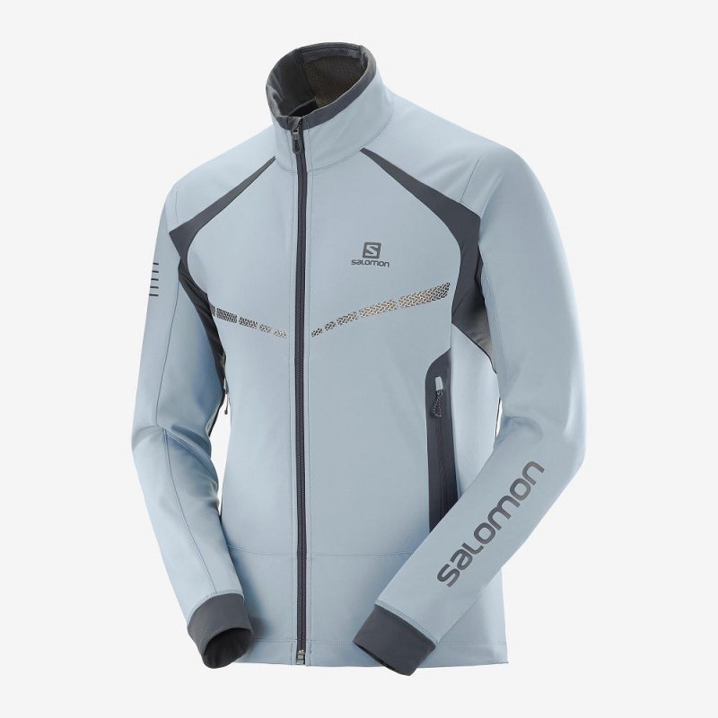 Salomon Rs Warm Softshell Jkt M Jakke Herre Blå | 68231-CUMG