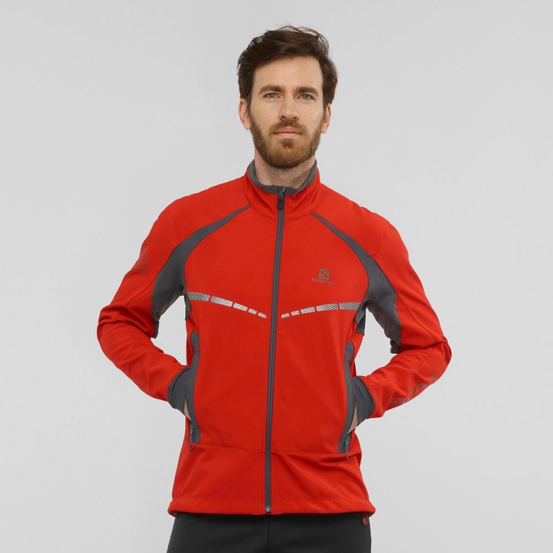 Salomon Rs Warm Softshell Jkt M Jakke Herre Rød | 39817-ICAT