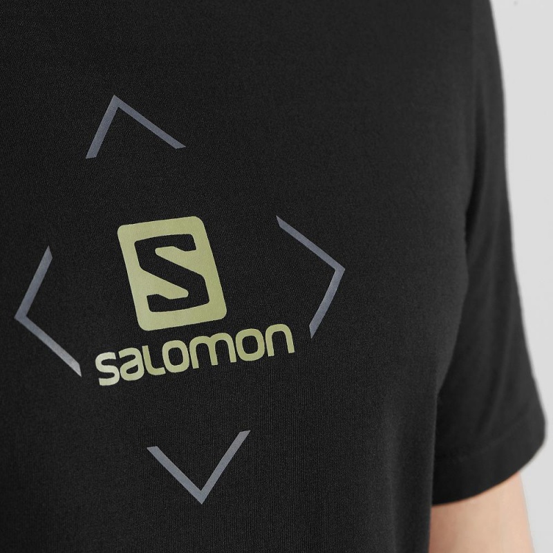 Salomon Salomon Bomulds Tee M T Shirts Herre Sort | 89150-RQDO