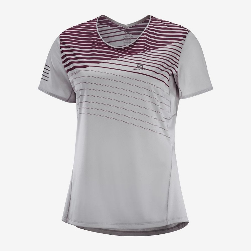 Salomon Sense T Shirts Dame Gray | 31264-WJTV