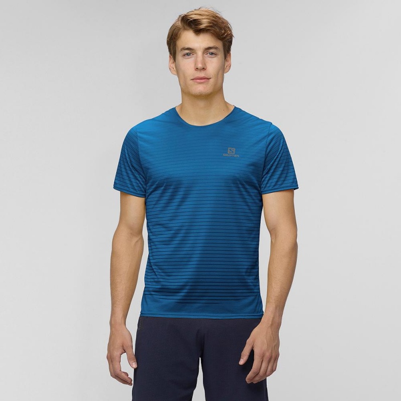 Salomon Sense Tee M Toppe Herre Blå | 12875-LXFG