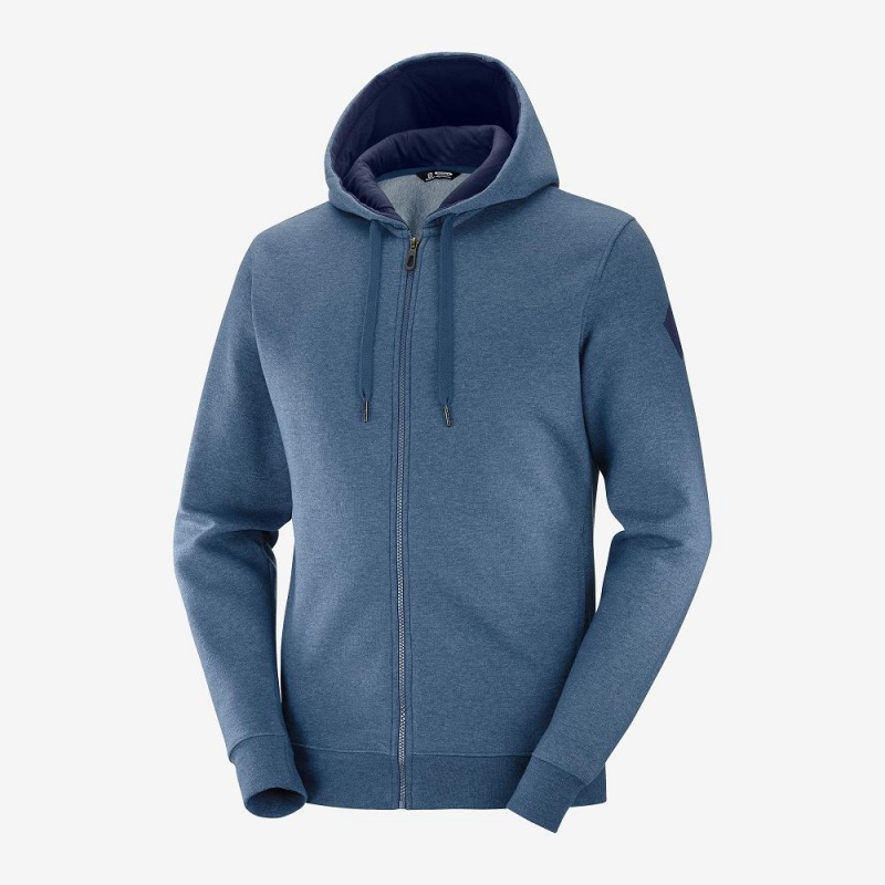 Salomon Shift Full Zip Hoodie M Løbejakke Herre Mørkeblå | 93056-YQJL