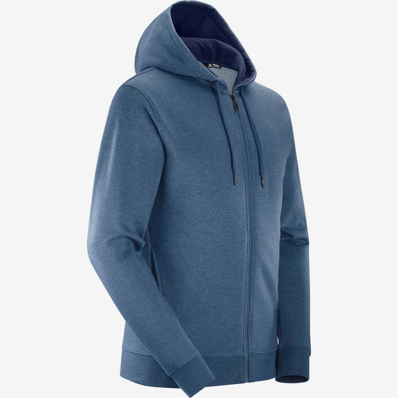 Salomon Shift Full Zip Hoodie M Løbejakke Herre Mørkeblå | 93056-YQJL