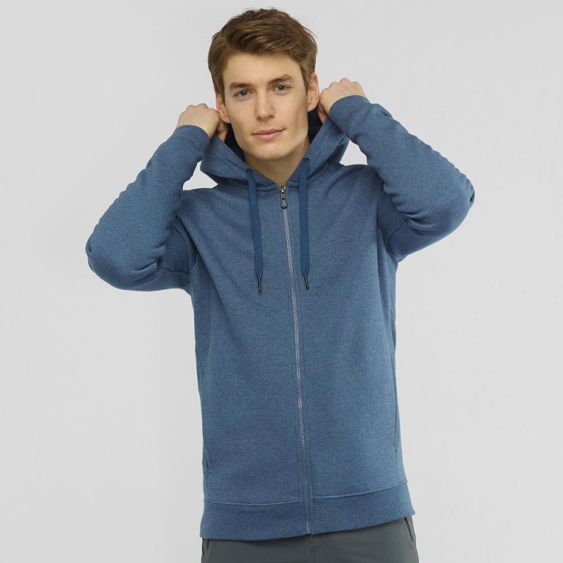 Salomon Shift Full Zip Hoodie M Løbejakke Herre Mørkeblå | 93056-YQJL