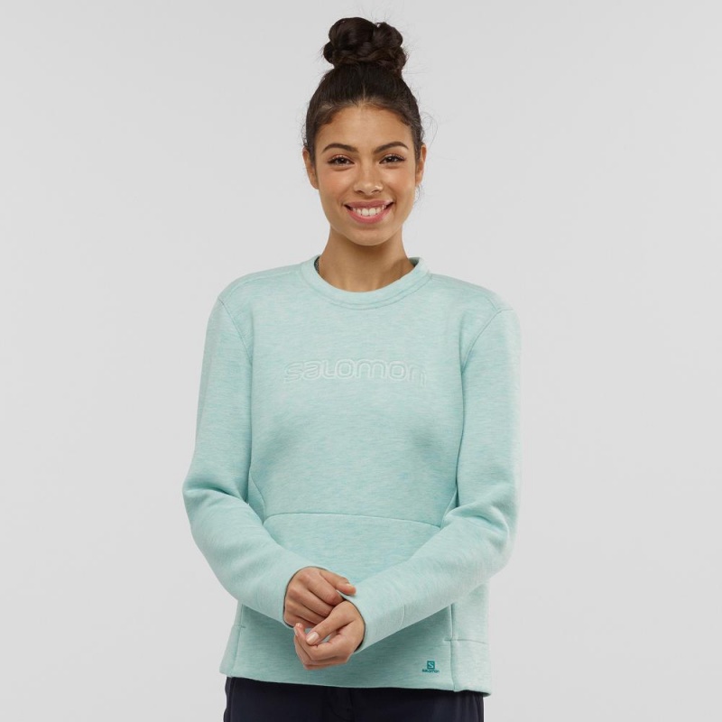 Salomon Sight Crew Neck W Pullover Dame Grøn | 35279-OVGK