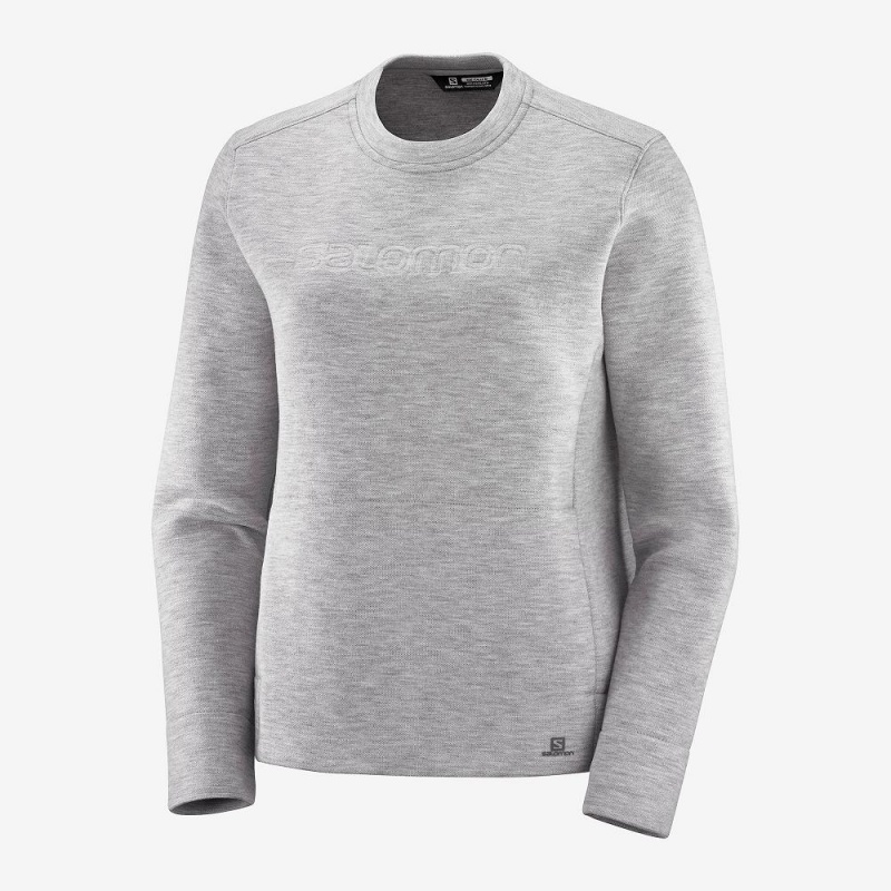 Salomon Sight Crew Neck W Pullover Dame Gray | 40162-NWJY