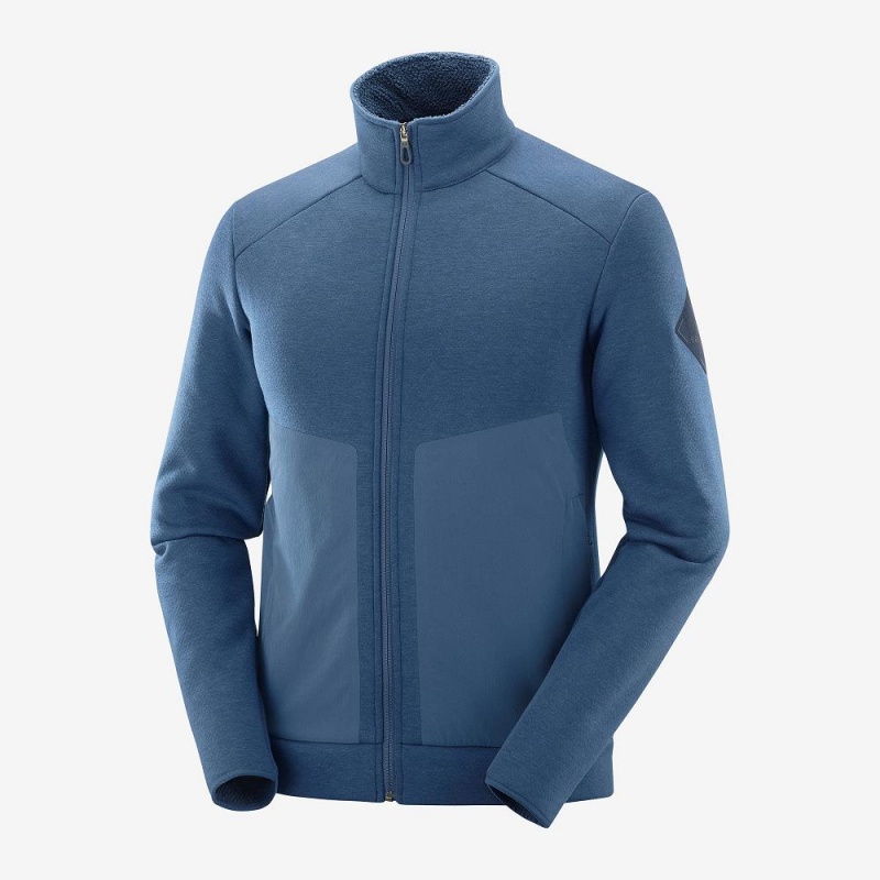 Salomon Snowshelter Fleece Jacket M Skijakker Herre Mørkeblå | 41608-NHQU