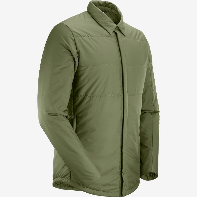 Salomon Snowshelter Insulated Shirt M Jakke Herre Grøn | 40396-SZRU