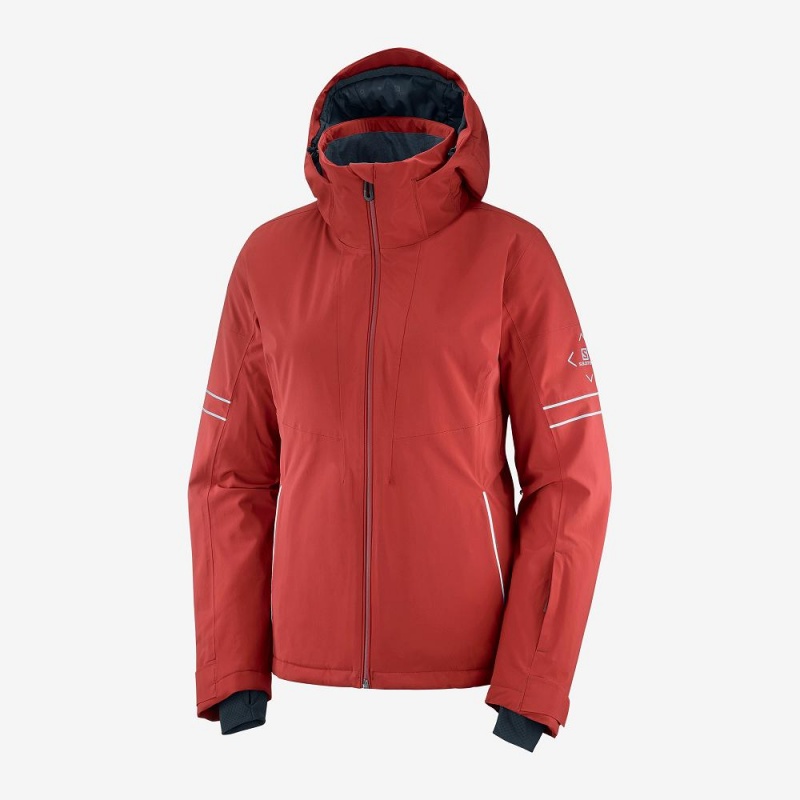 Salomon The Brilliant Jacket W Skijakker Dame Rød | 89201-HWET