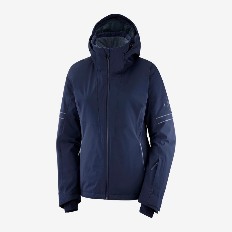 Salomon The Brilliant Jacket W Skijakker Dame Mørkeblå | 82564-WYRH