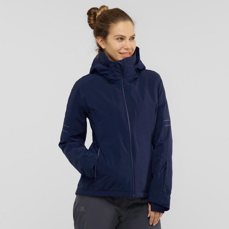 Salomon The Brilliant Jacket W Skijakker Dame Mørkeblå | 82564-WYRH