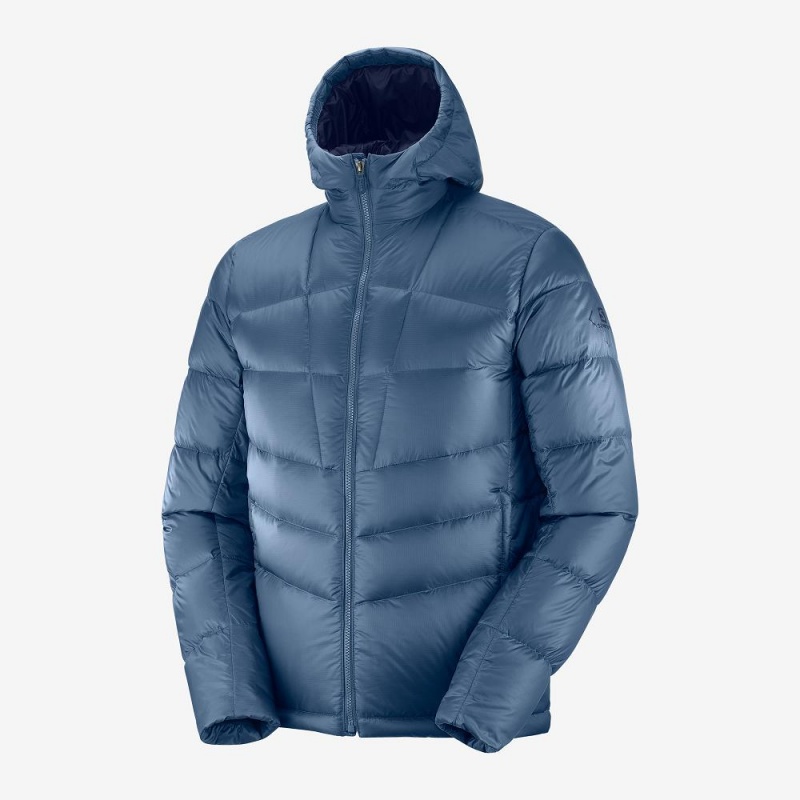 Salomon Transition Down Hoodie M Jakke Herre Mørkeblå | 57932-YBHI