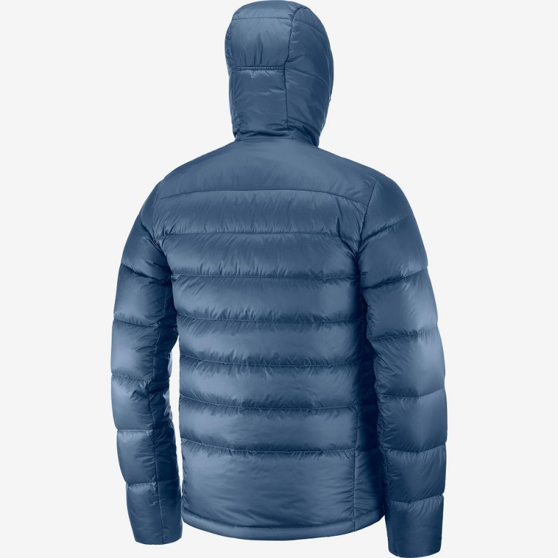 Salomon Transition Down Hoodie M Jakke Herre Mørkeblå | 57932-YBHI