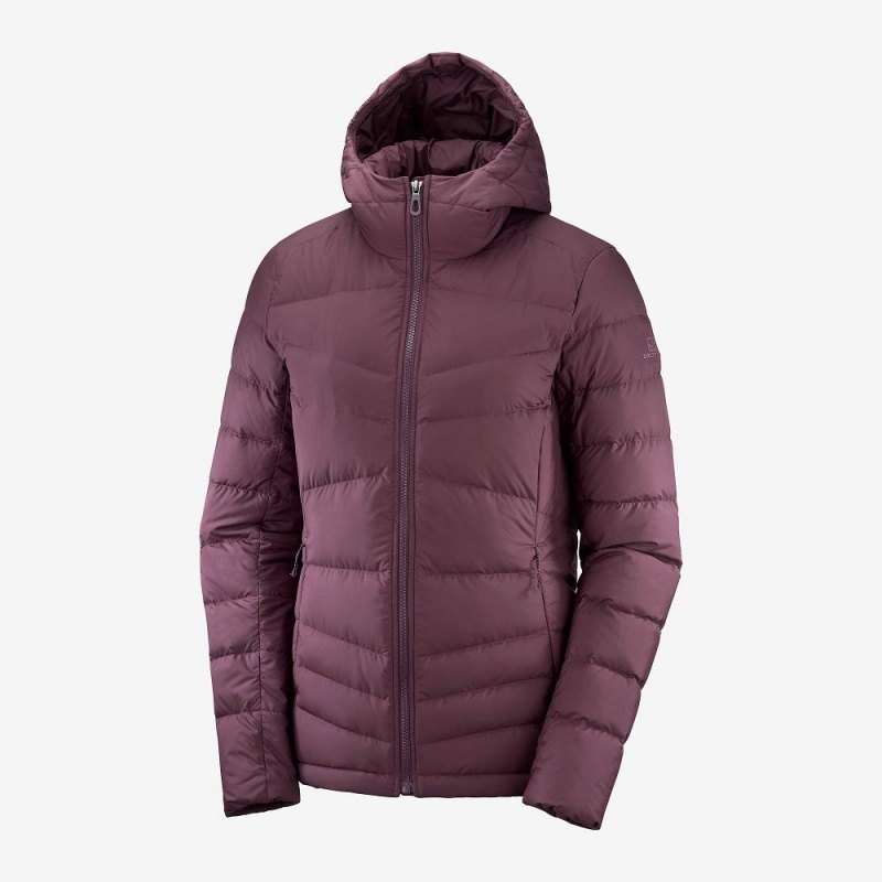 Salomon Transition Down Hoodie W Jakke Dame Lilla | 60783-HTZI