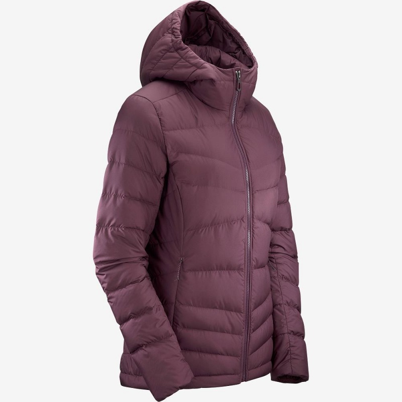 Salomon Transition Down Hoodie W Jakke Dame Lilla | 60783-HTZI