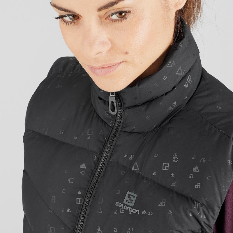 Salomon Transition Down Vest W Jakke Dame Sort | 71923-YJOL