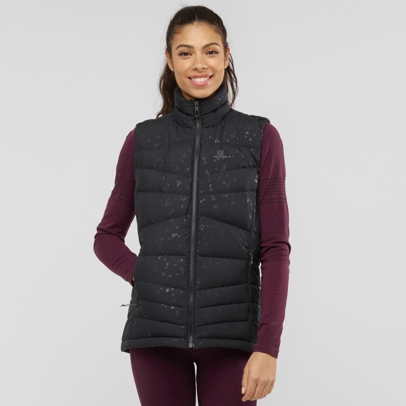 Salomon Transition Down Vest W Jakke Dame Sort | 71923-YJOL