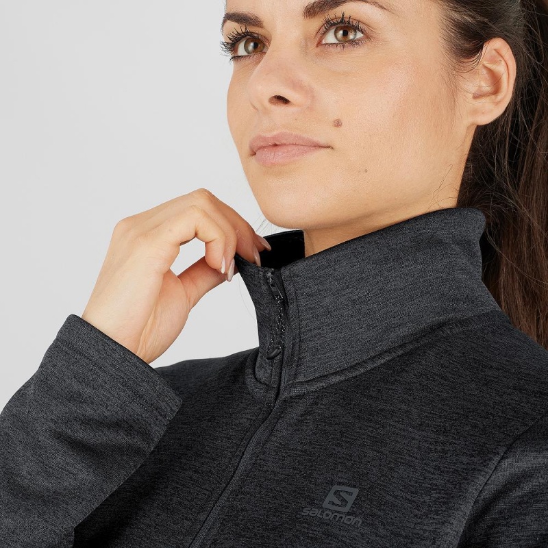 Salomon Transition Half Zip W Skijakker Dame Sort | 86721-LSAN