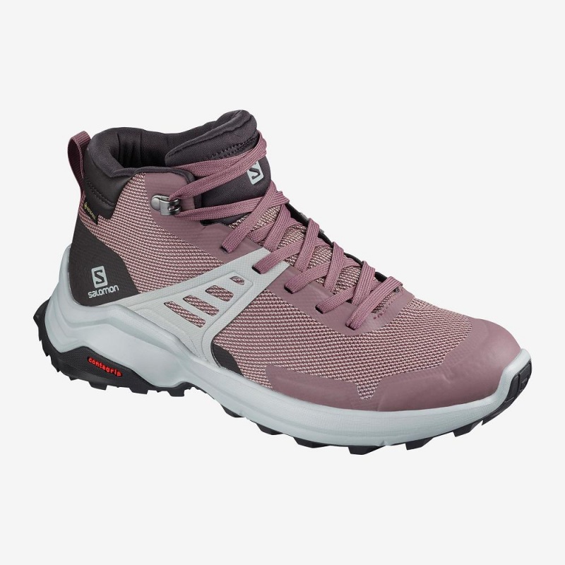 Salomon X Raise Mid Gore-Tex Vandrestøvler Dame Lyserød | 79582-LRMG