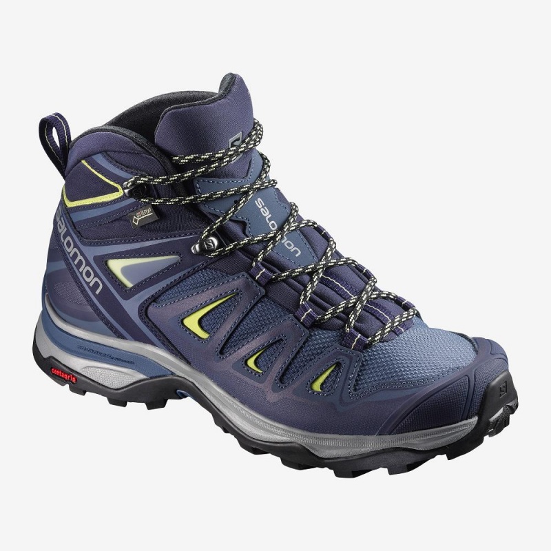 Salomon X Ultra 3 Mid Gore-Tex Vandrestøvler Dame Blå | 74081-ILMT