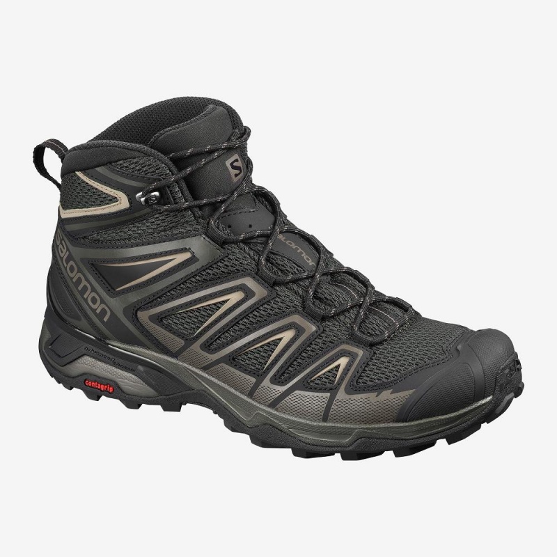 Salomon X Ultra Mid 3 Aero Vandrestøvler Herre Sort | 42703-EXTF