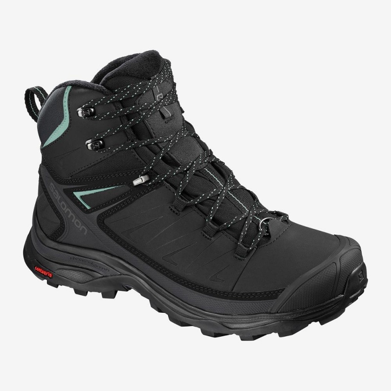 Salomon X Ultra Mid Vinter Cs Wp W Trail Løbesko Dame Sort | 29301-TCGI